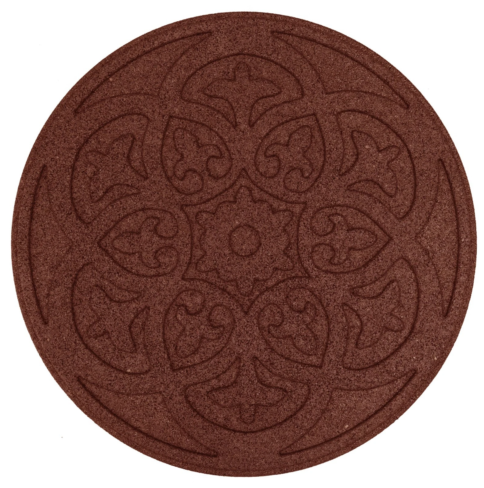 Round Reversible Stepping Stone Scroll Terra Cotta