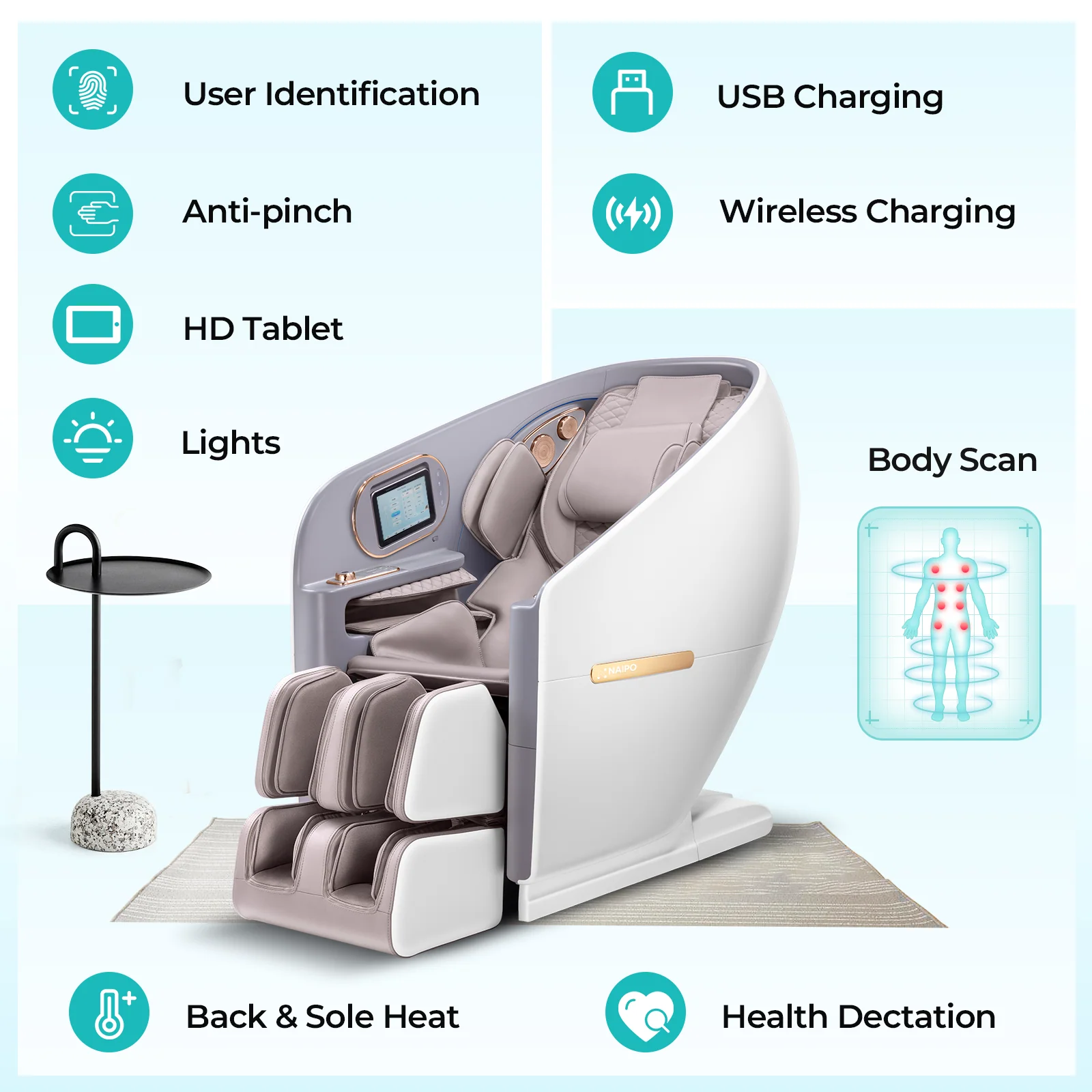 NAIPO SkySuite 4D Luxury Massage Chair, Premium Lounge Cabin Chair - Image 11