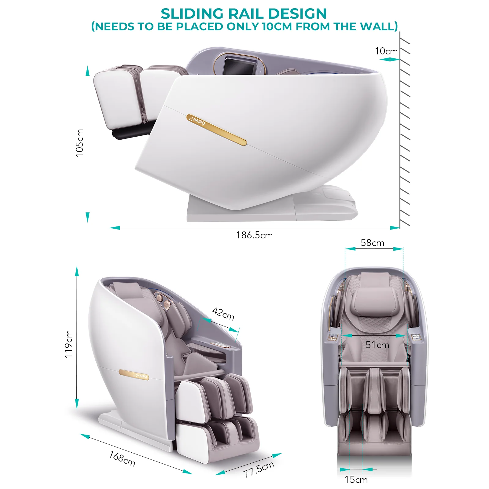 NAIPO SkySuite 4D Luxury Massage Chair, Premium Lounge Cabin Chair - Image 9