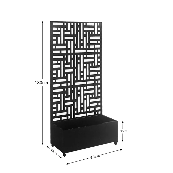 Metal Outdoor Privacy Screen with Plant Pot - 90cm x 180cm - Image 16