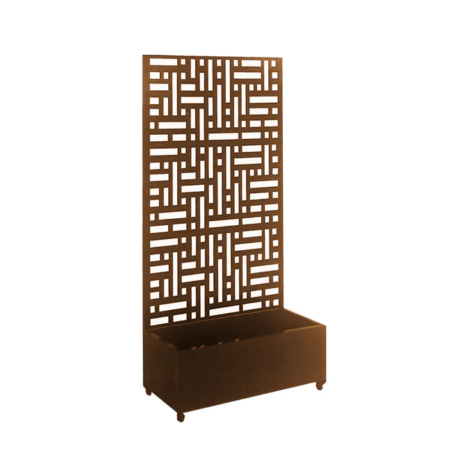 Metal Outdoor Privacy Screen with Plant Pot - 90cm x 180cm - Image 12