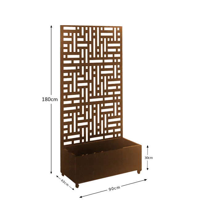 Metal Outdoor Privacy Screen with Plant Pot - 90cm x 180cm - Image 11