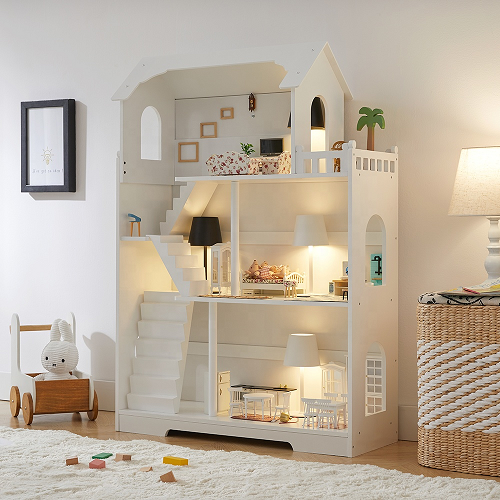 White Extendable Wooden Bookshelf Cabinet - Image 6