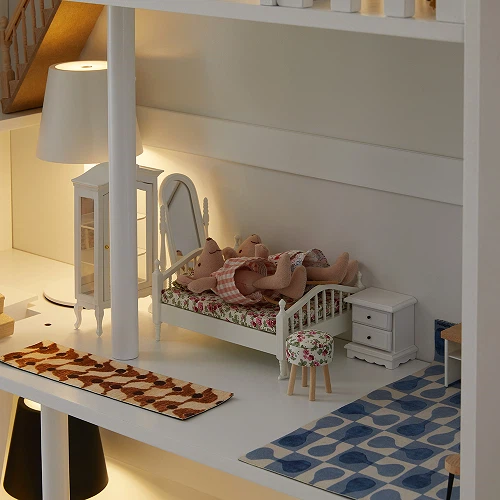 White Extendable Wooden Bookshelf Cabinet - Image 4