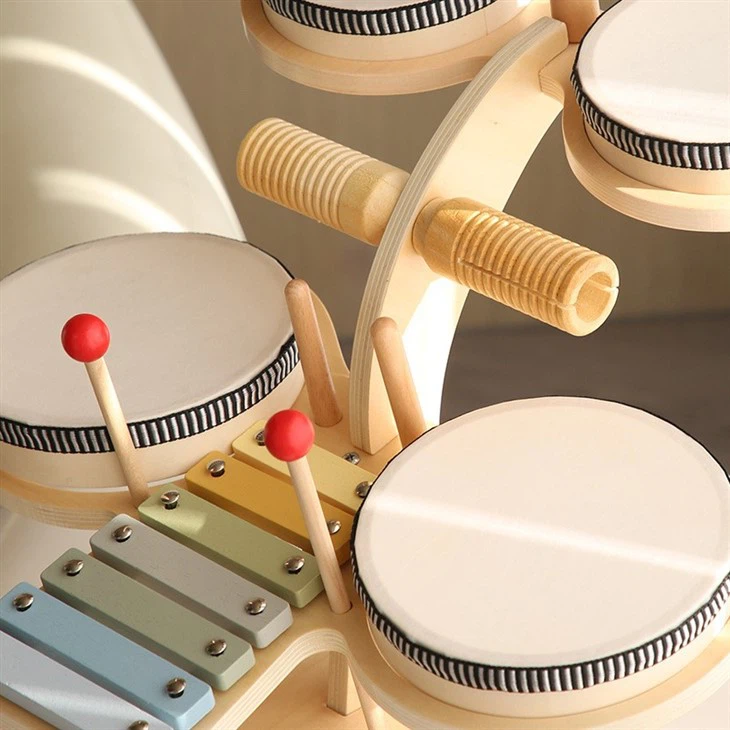 Wooden Drum Set Toy - Image 2