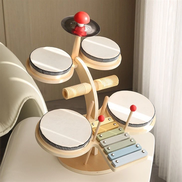 Wooden Drum Set Toy - Image 6