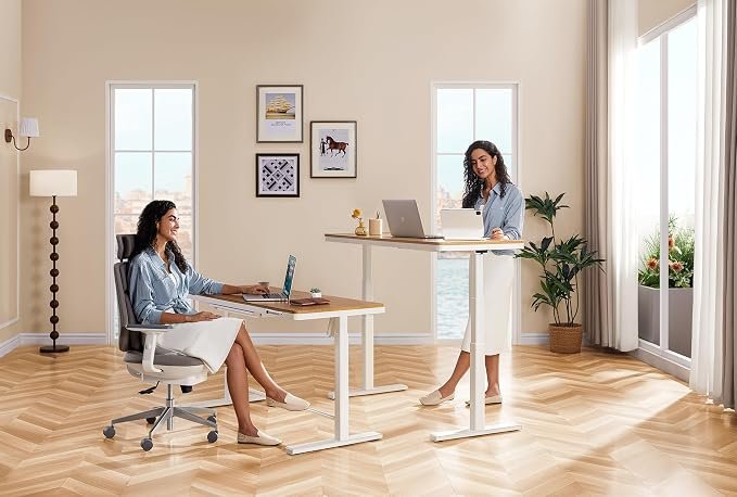 55x24 Inches (140x60cm) Electric Standing Desk with Drawer - Image 9