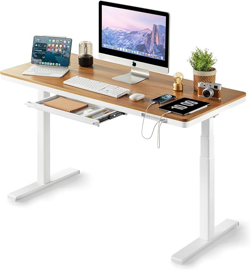 55x24 Inches (140x60cm) Electric Standing Desk with Drawer