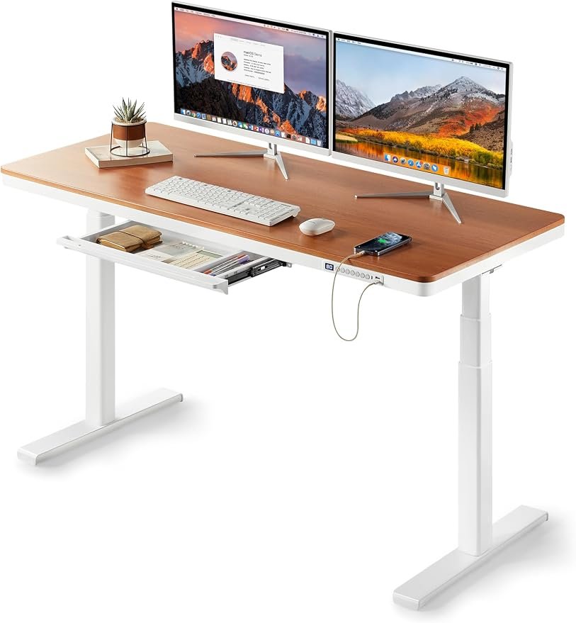 55x24 Inches (140x60cm) Electric Standing Desk with Drawer - Image 4
